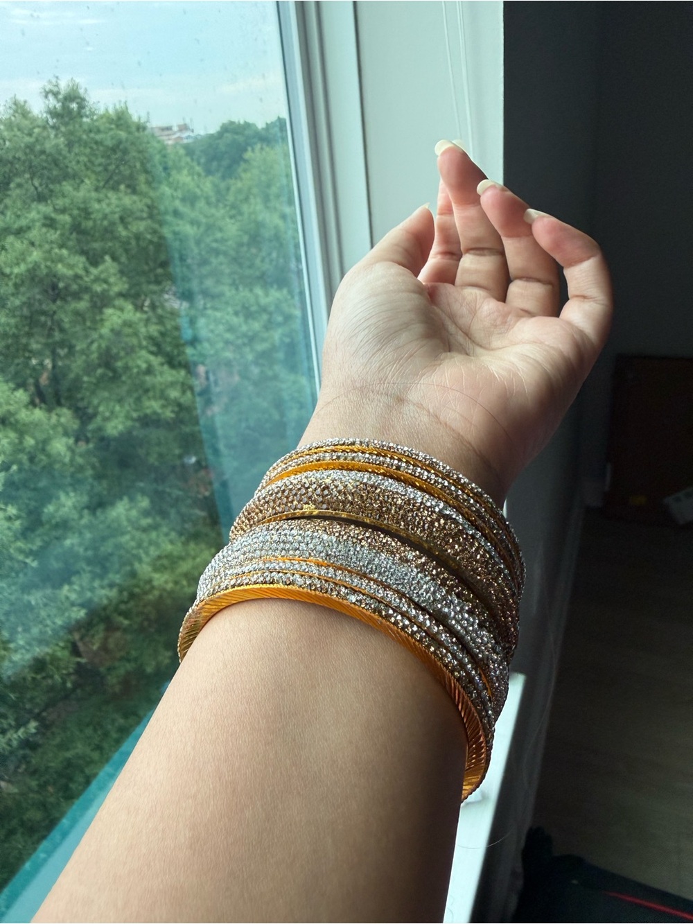 Elegant Gold and Silver Multi-Bangles